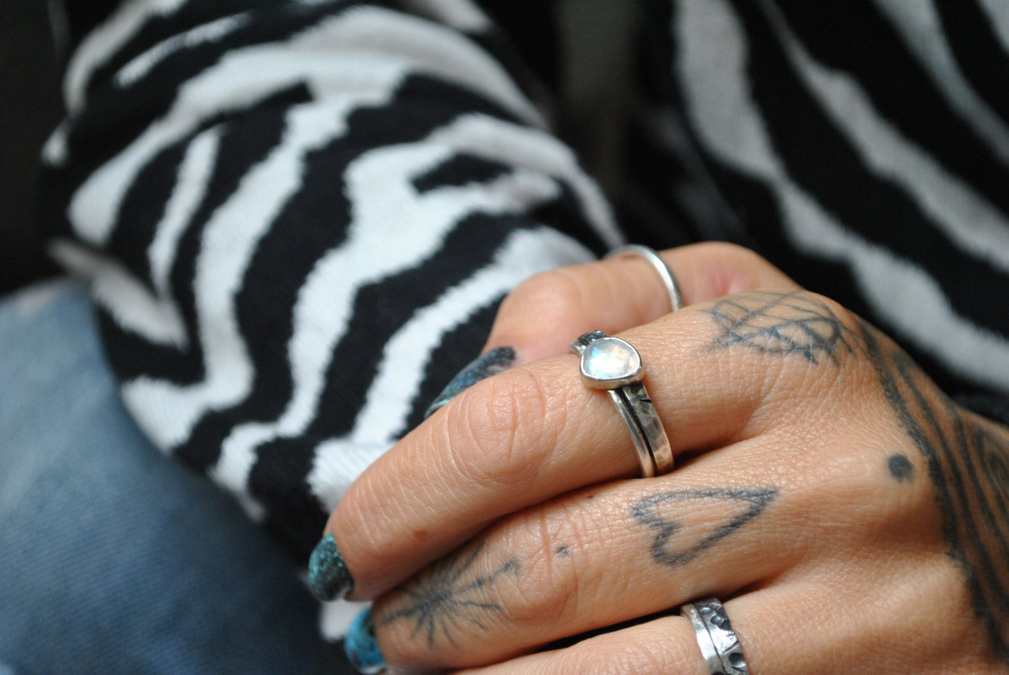 Silver Moonstone Ring