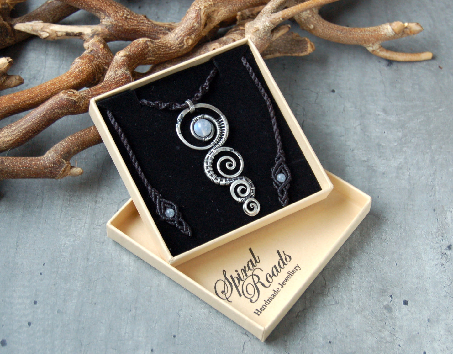 Wire wrapped Moonstone pendant