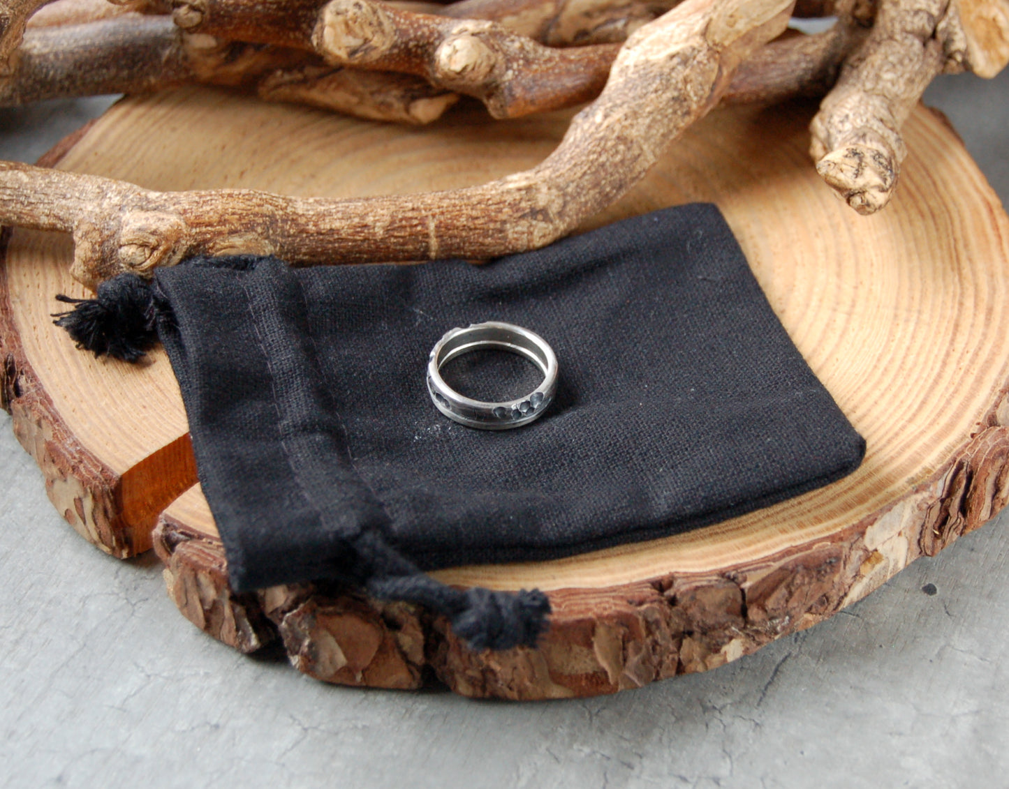 Organic Silver Ring band