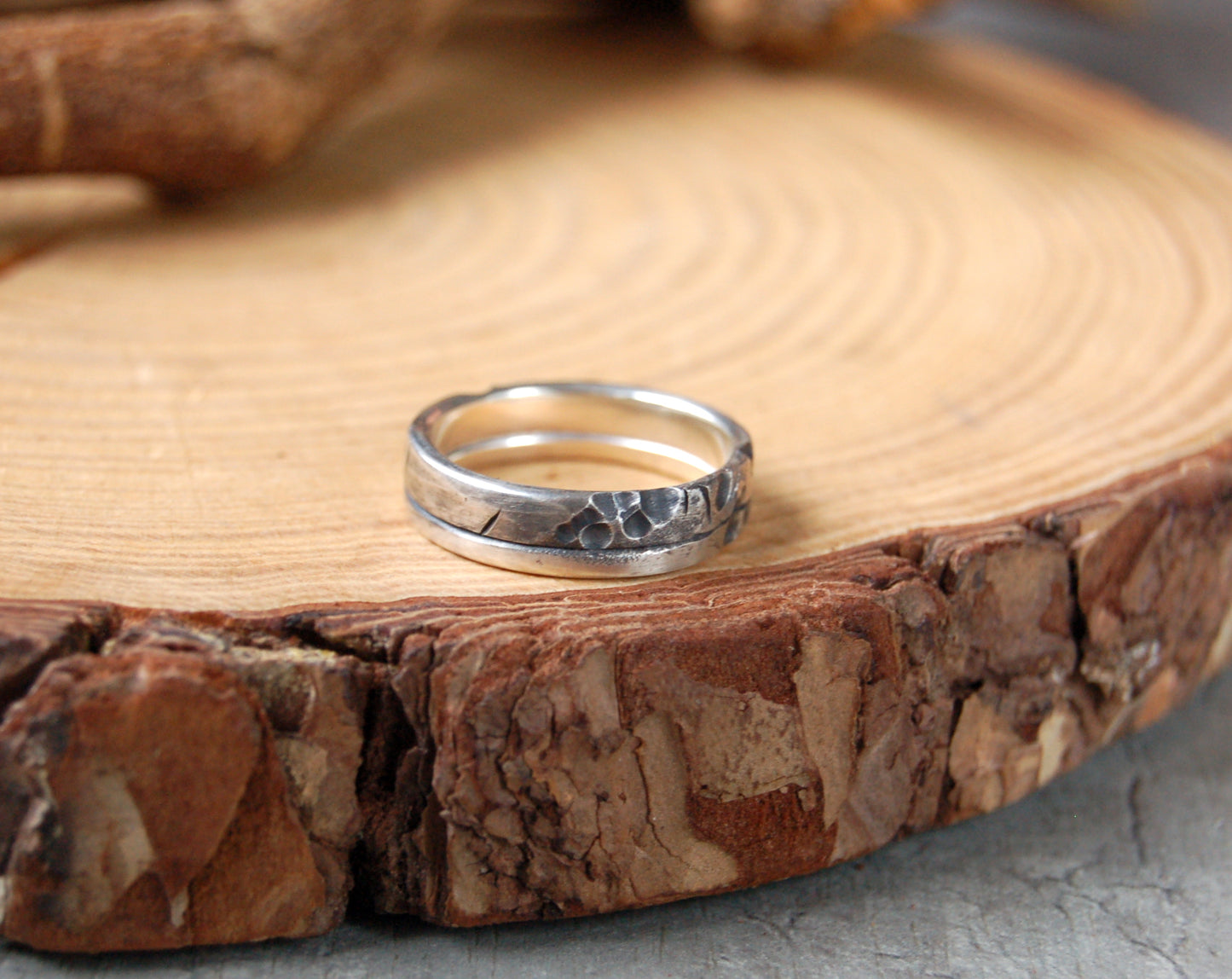 Organic Silver Ring band