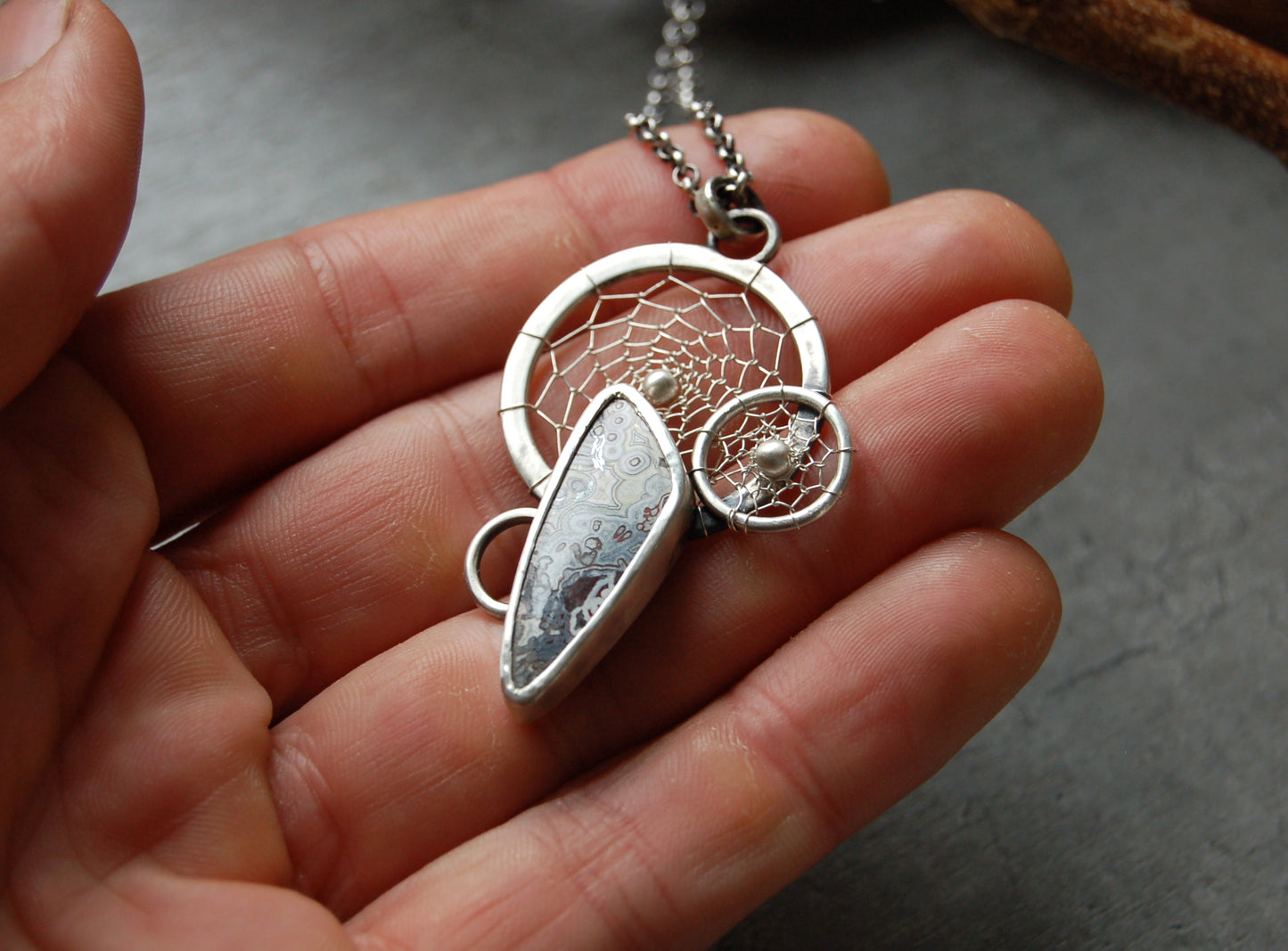 Agate Dreamcatcher Pendant