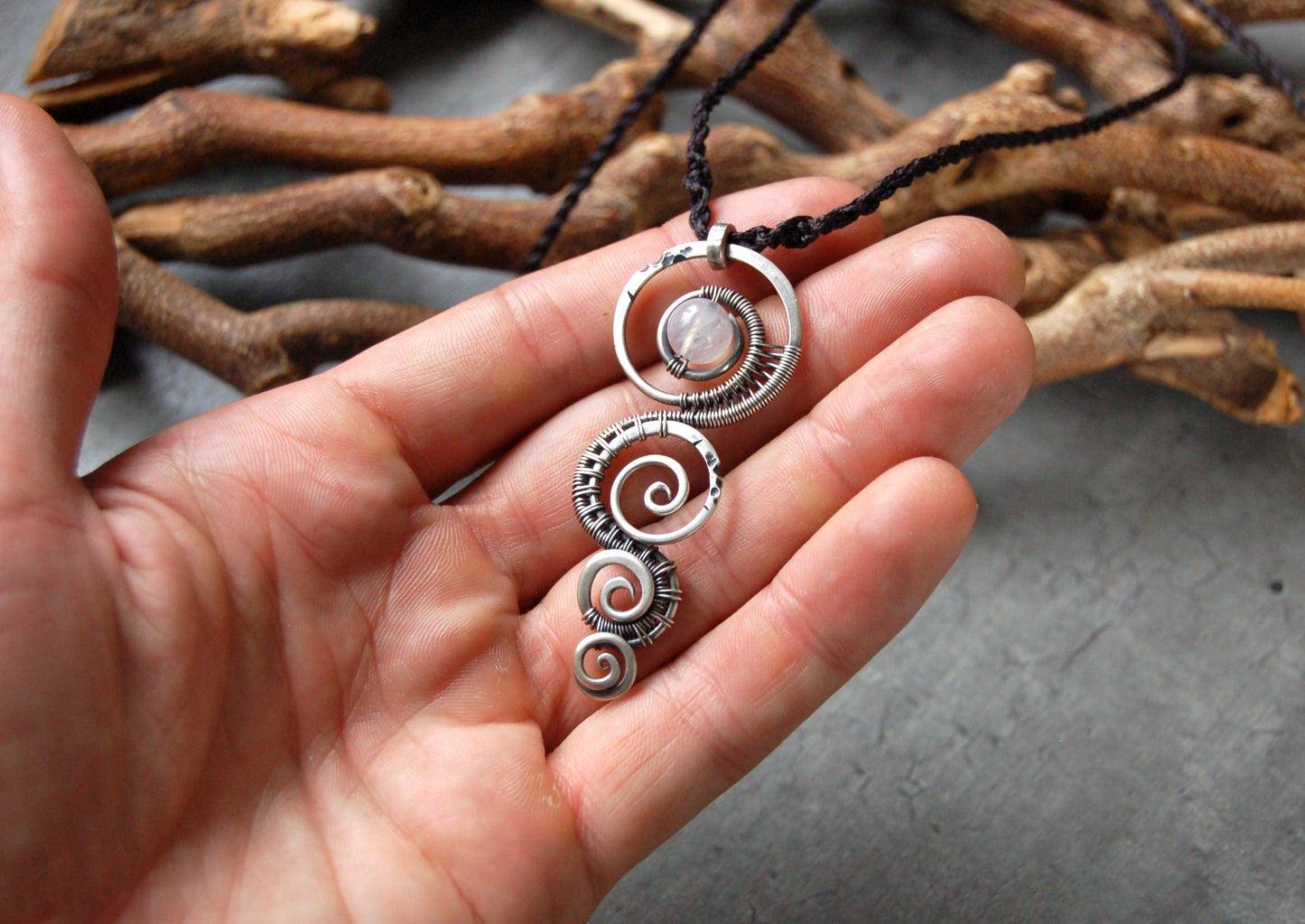 Wire wrapped pendant