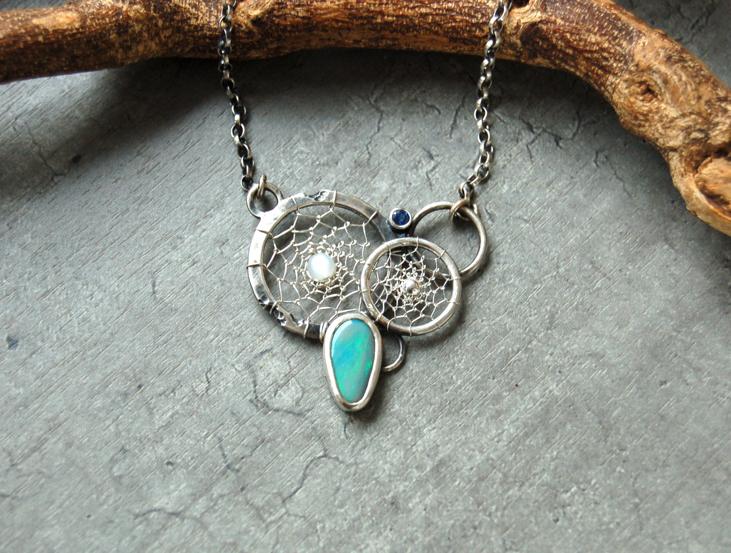 Boho Chic Jewelry with Opal and Sapphire