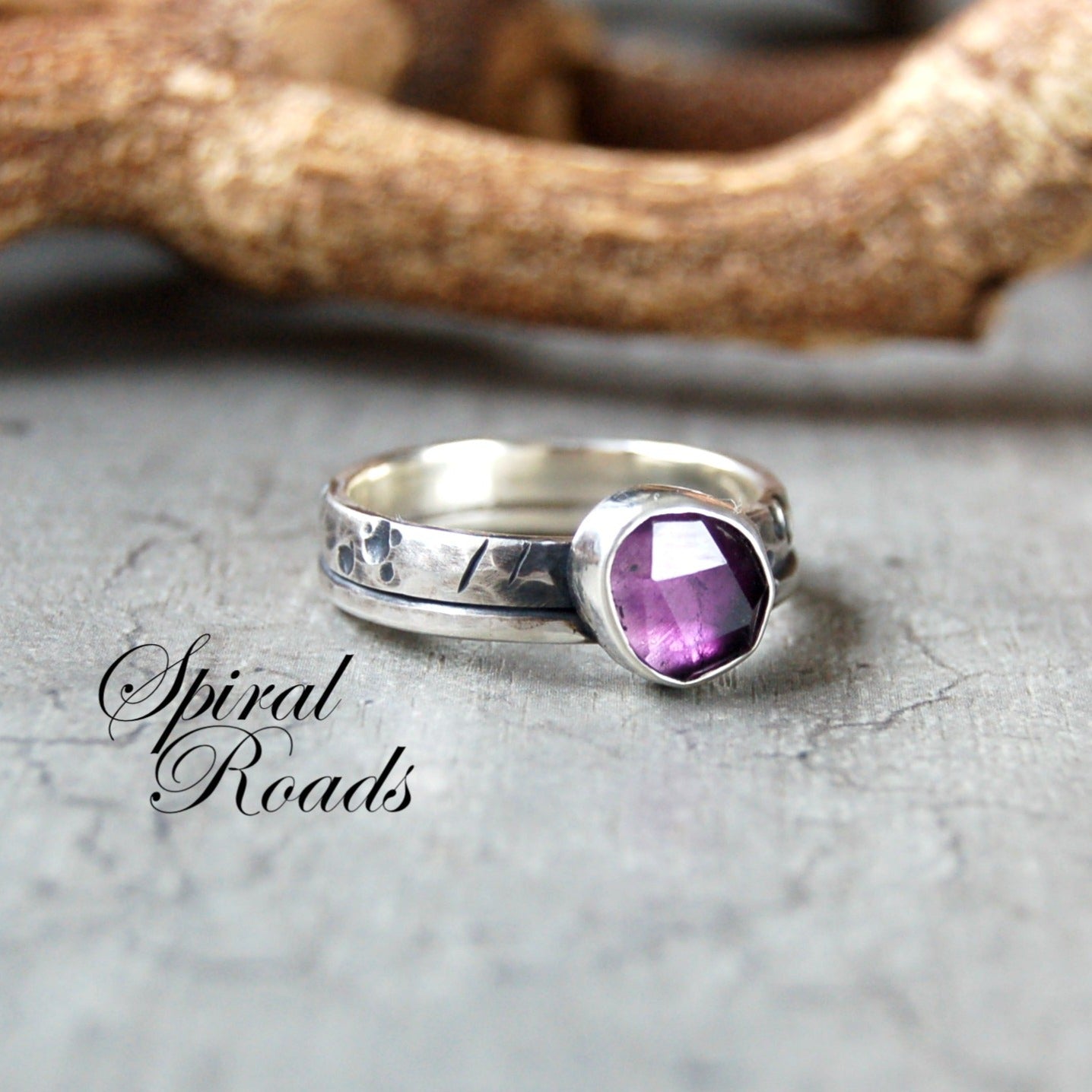Amethyst gemstone ring