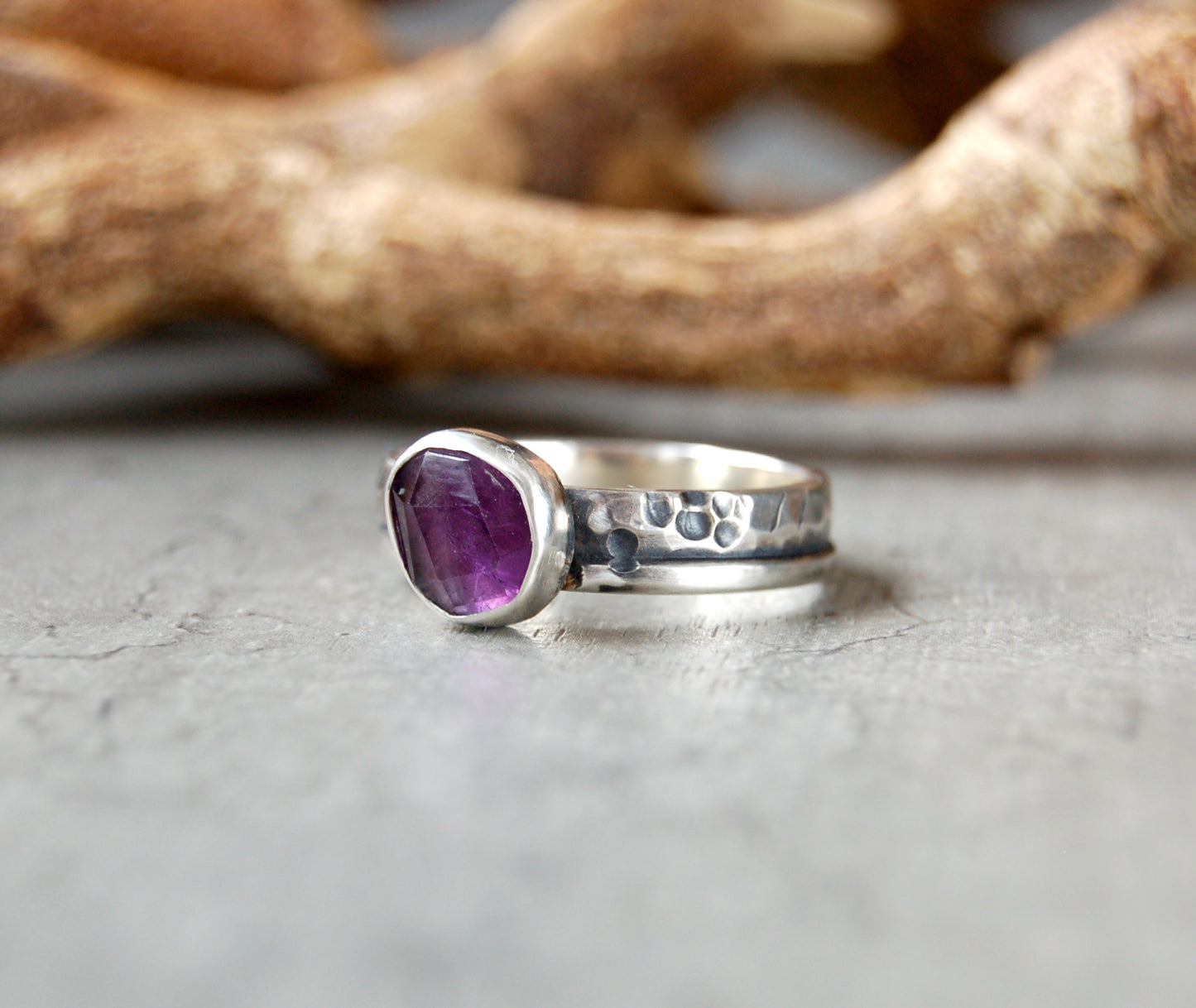 Amethyst gemstone ring