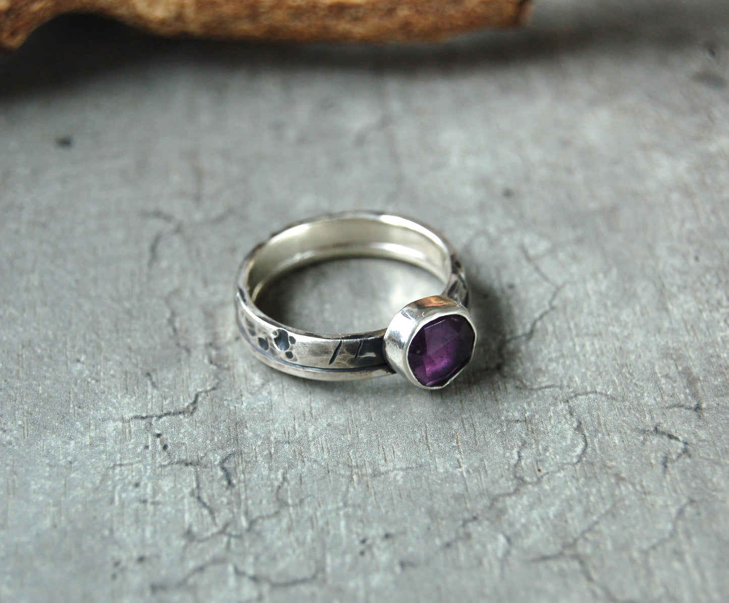 Amethyst gemstone ring