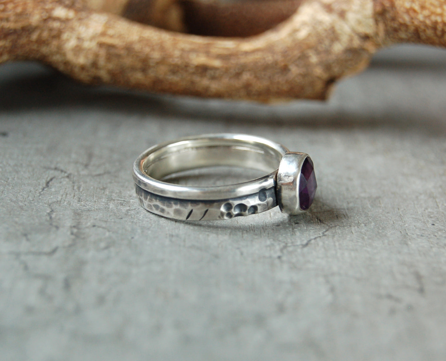 Amethyst gemstone ring