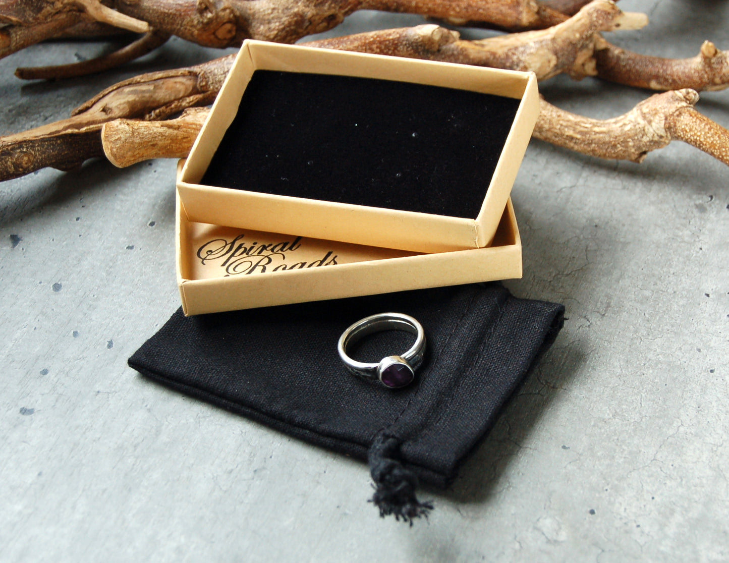 Amethyst gemstone ring