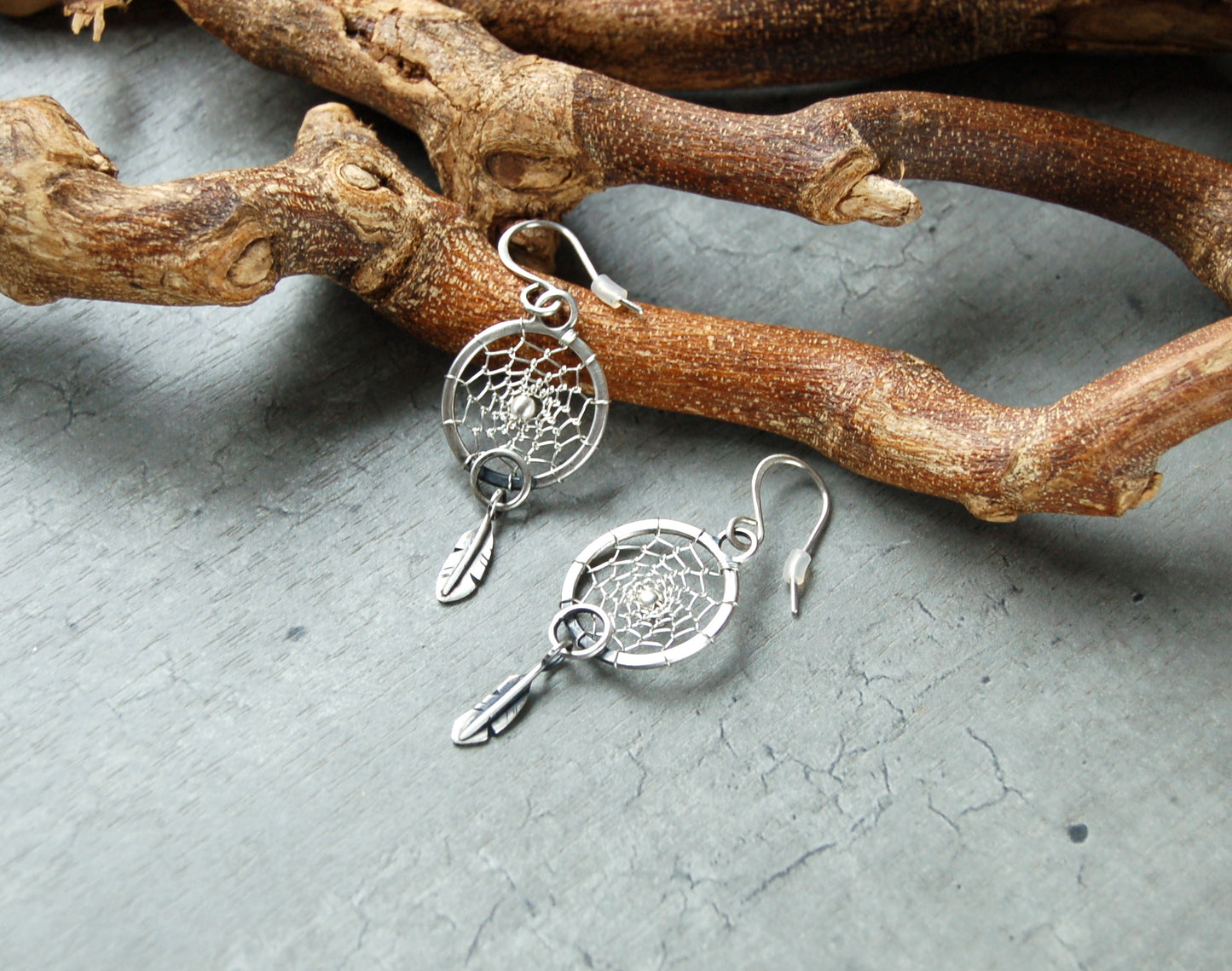 sterling Silver dream catcher earrings