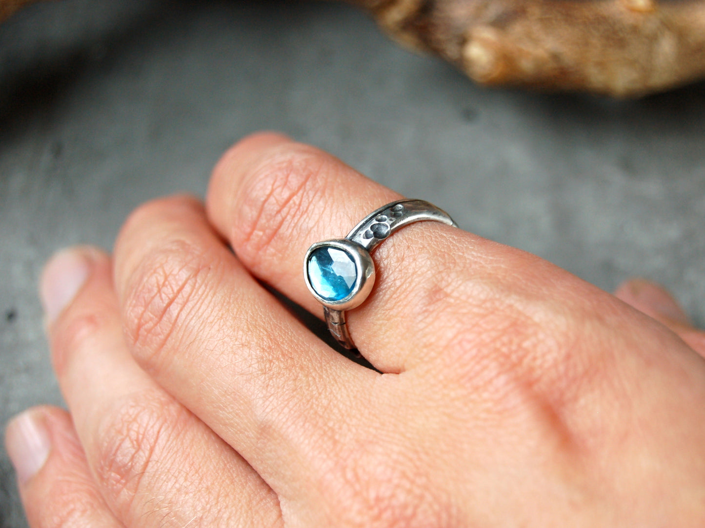 Silver Blue Topaz ring