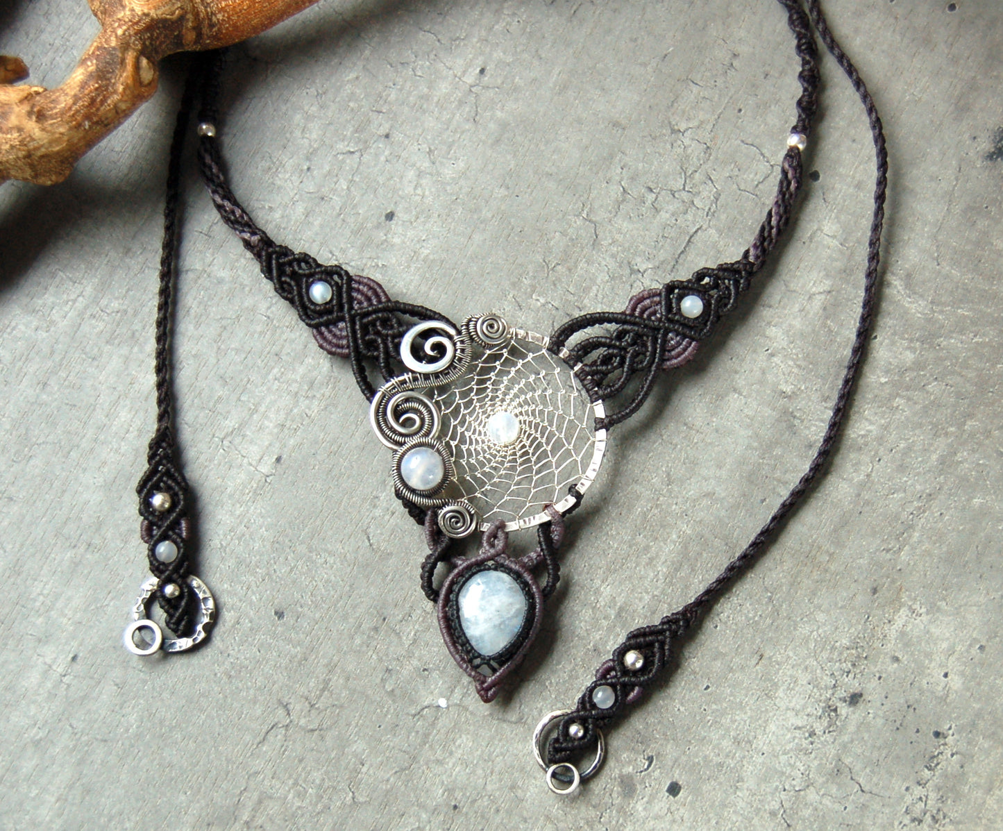 Dream Weaver Necklace with Moonstone