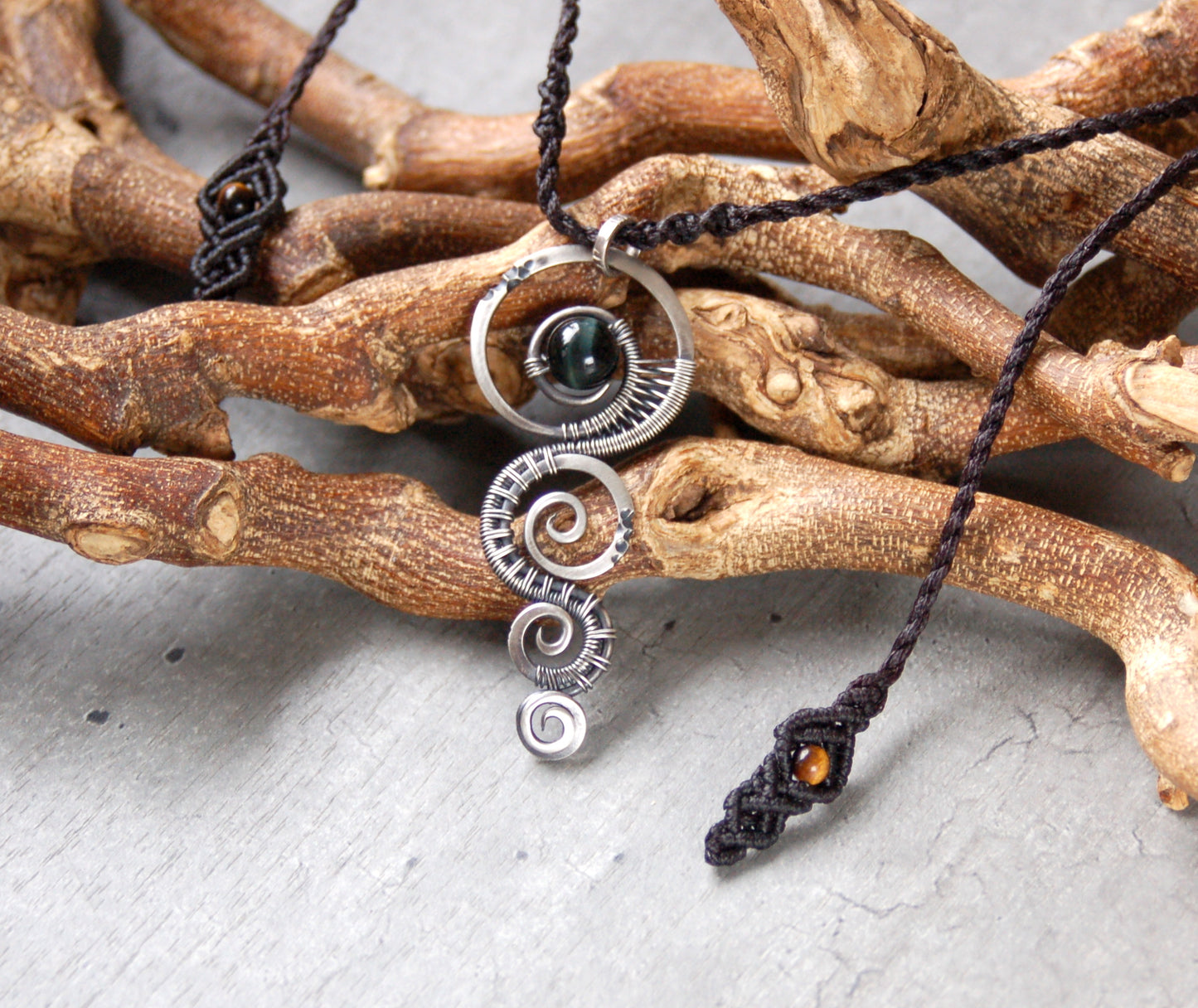 Wire wrapped gemstone pendant