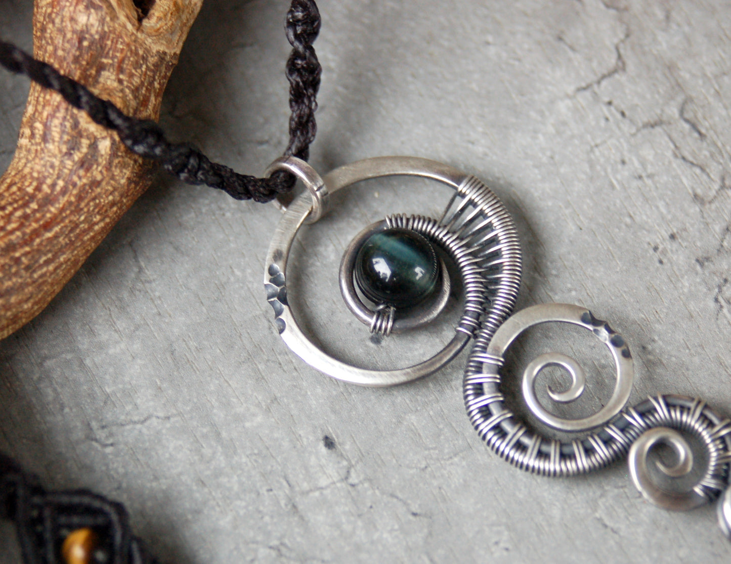Wire wrapped gemstone pendant