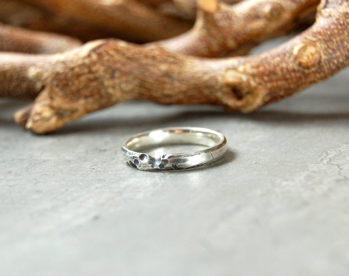 Organic Silver Ring band