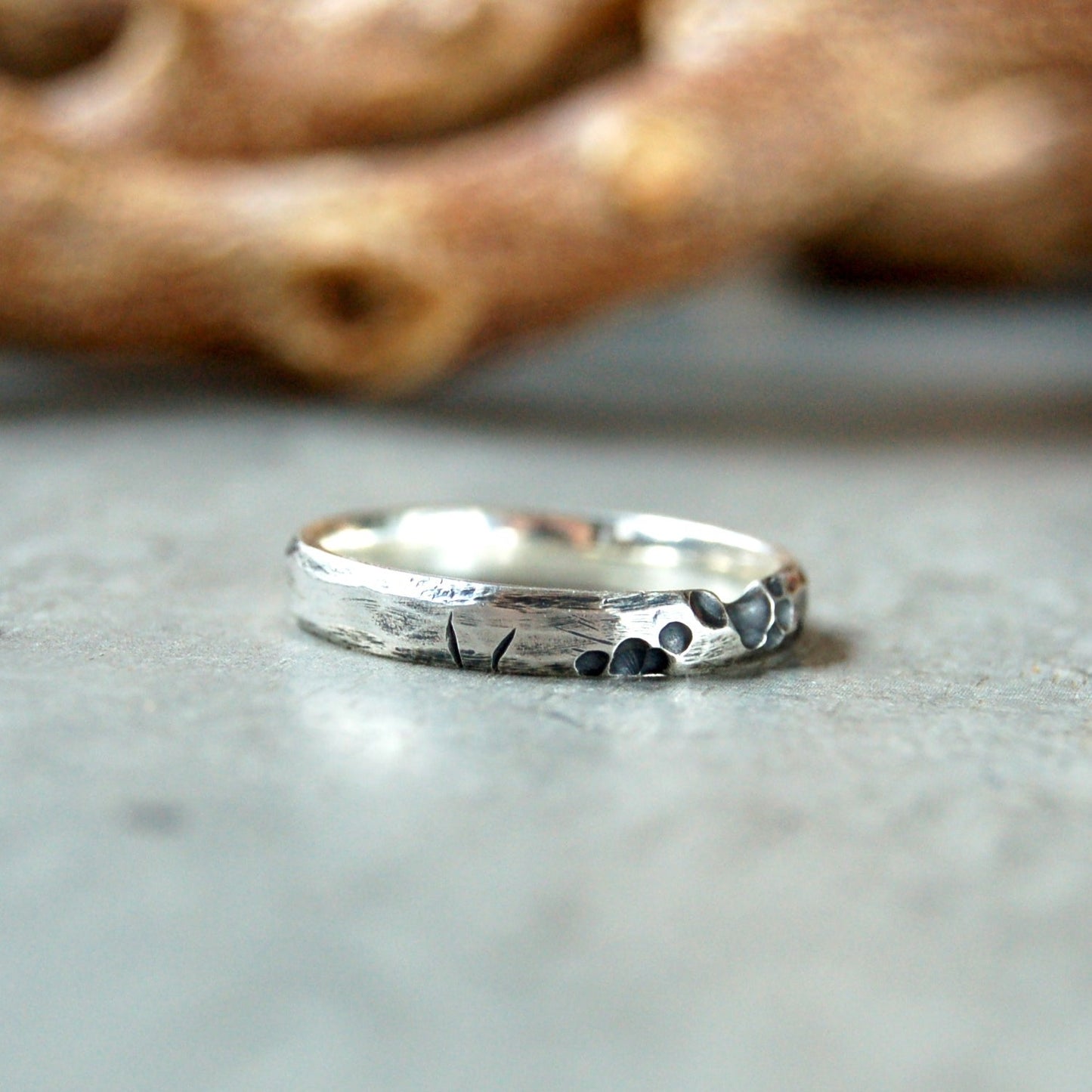 Organic Silver Ring band