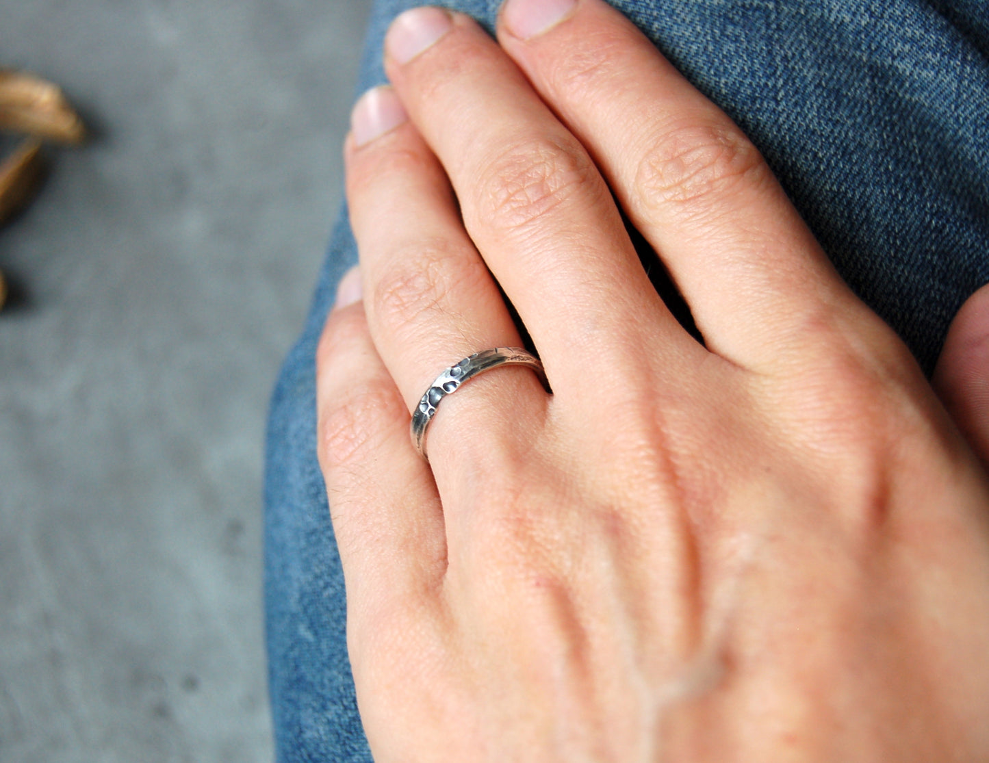 Organic Silver Ring band