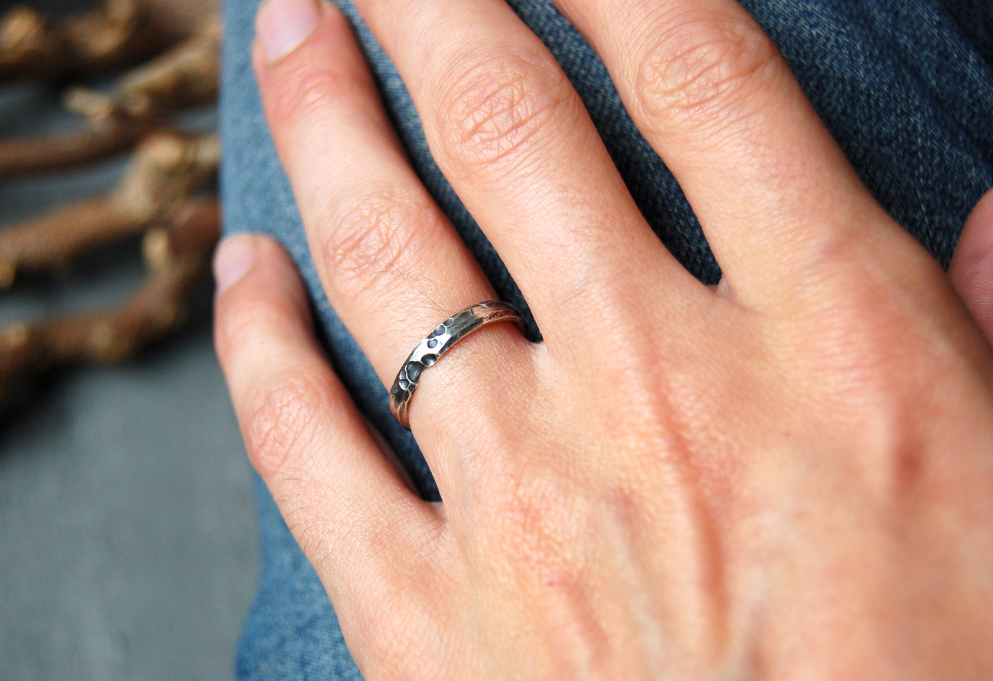 Organic Silver Ring band
