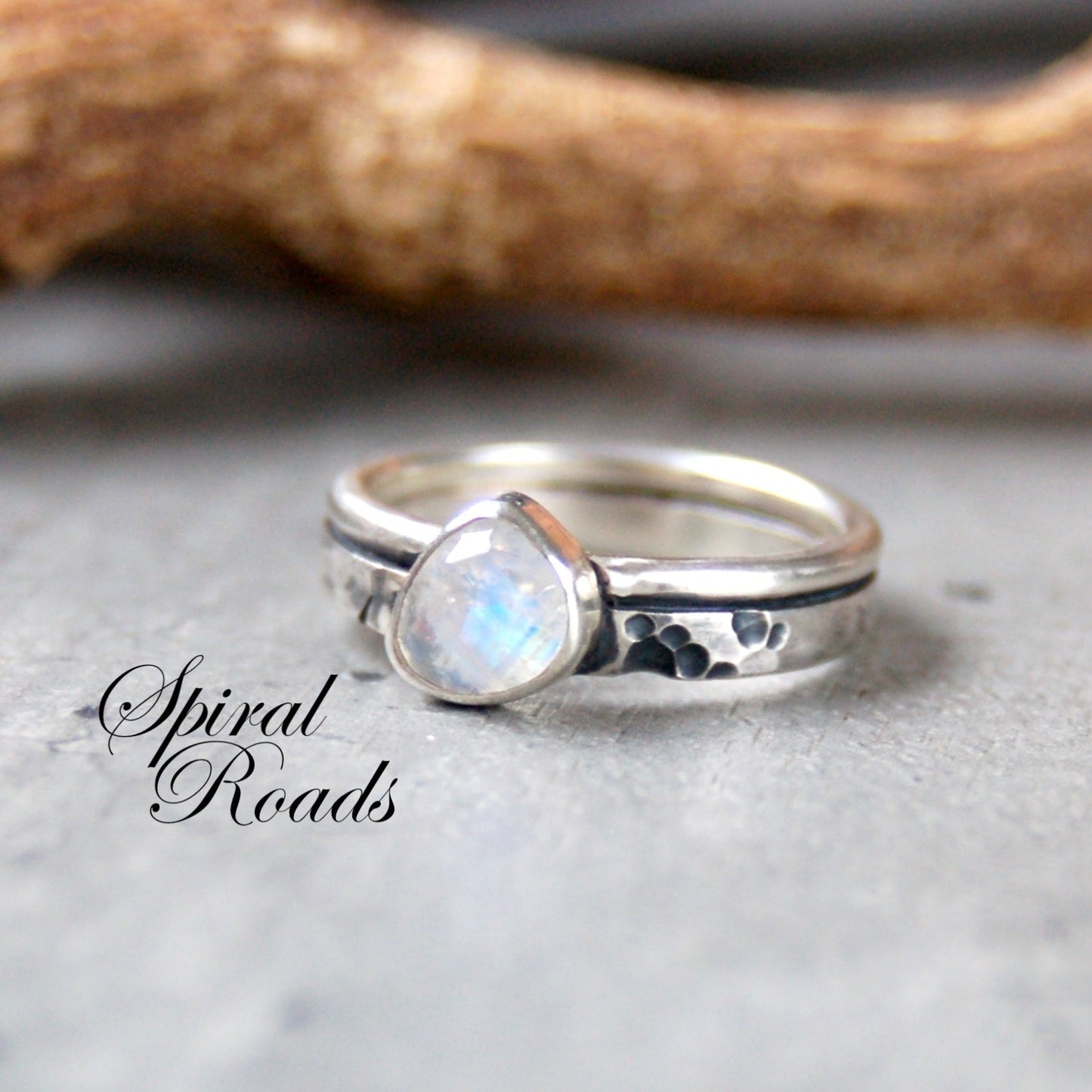 Silver Moonstone Ring