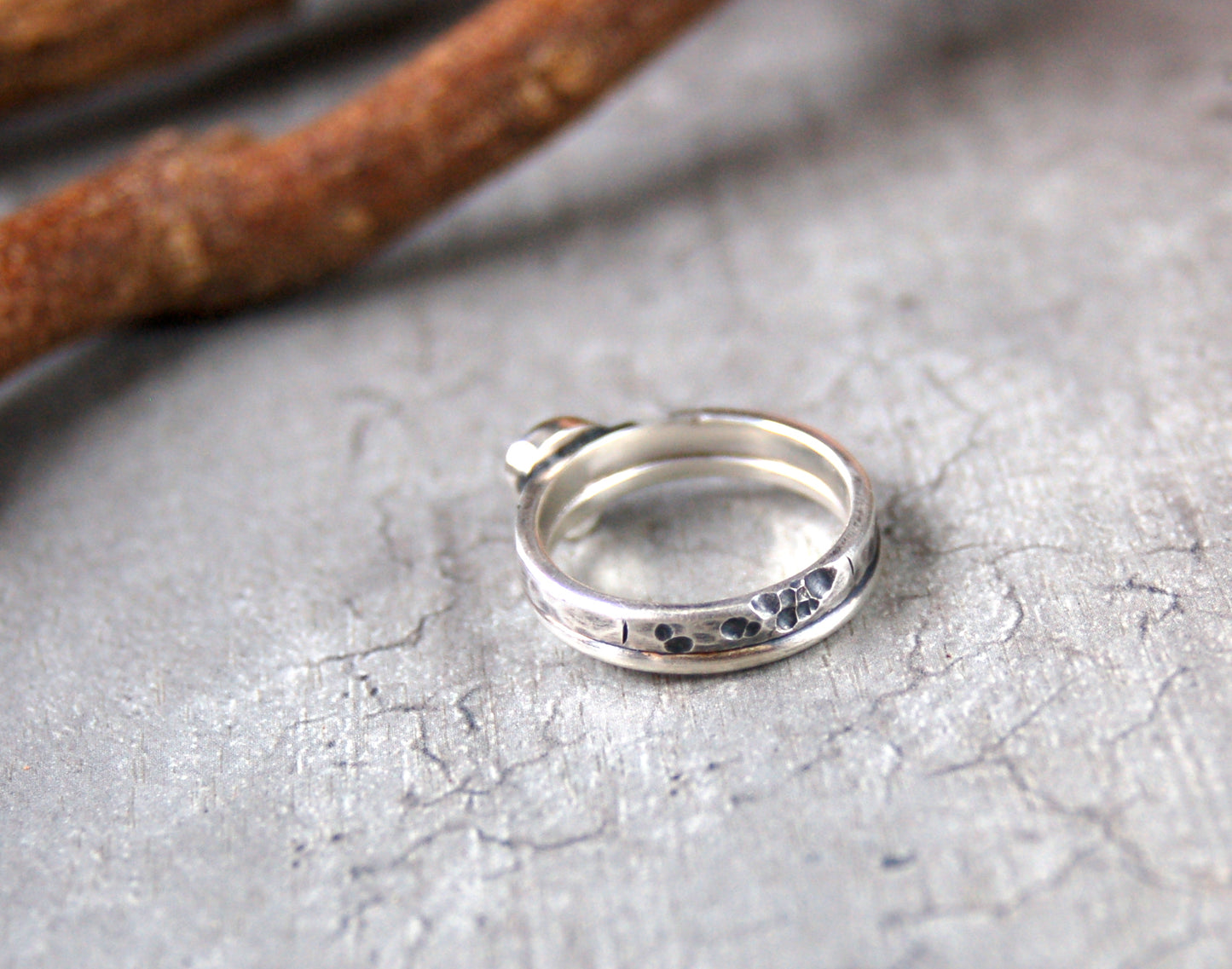 Silver Moonstone Ring