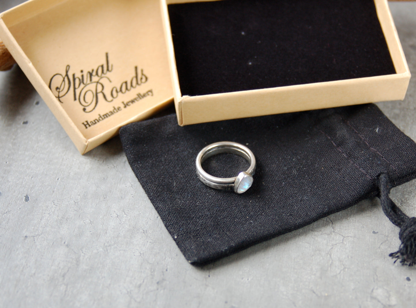 Silver Moonstone Ring