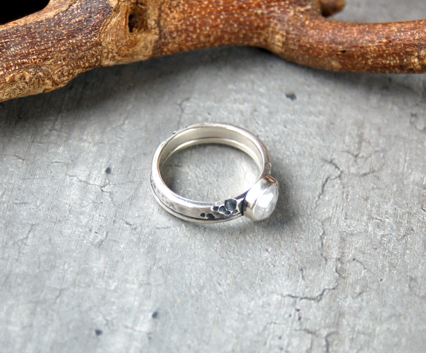 Silver Moonstone Ring