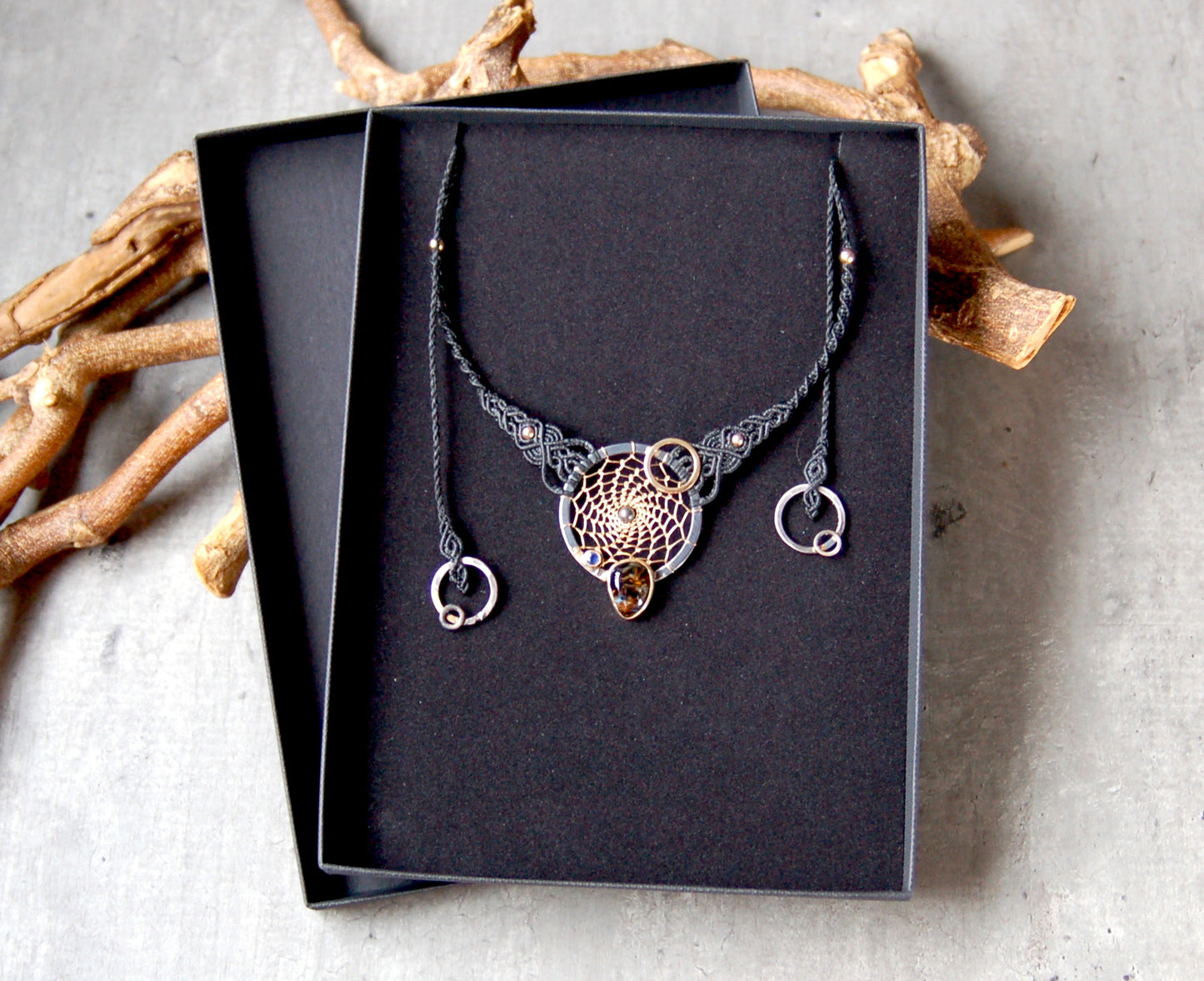 Dreamcatcher necklace in gift box
