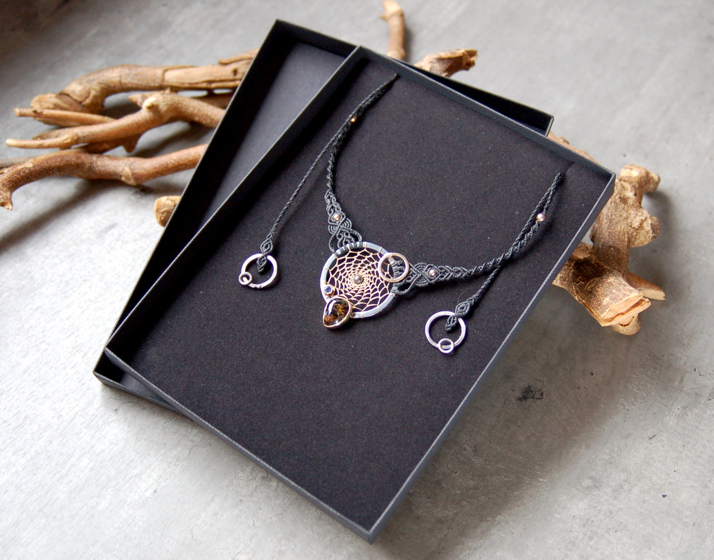 Dreamcatcher necklace in giftbox