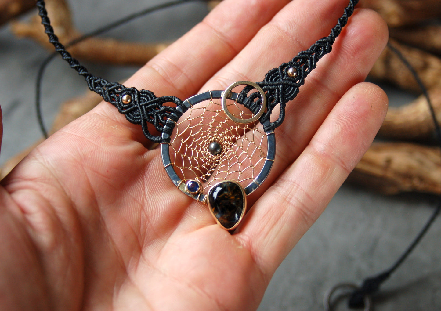 Macrame Gemstone necklace