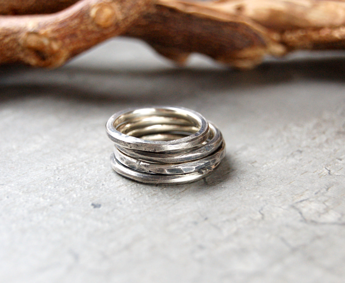 Silver stacking rings