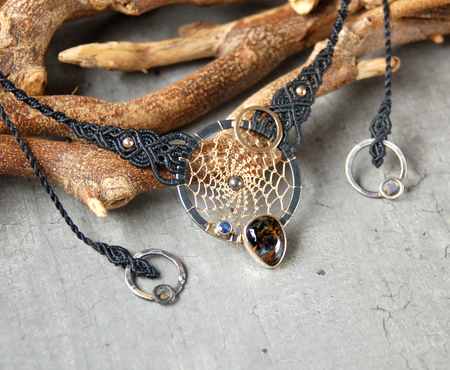Dreamcatcher Necklace in Silver and Gold