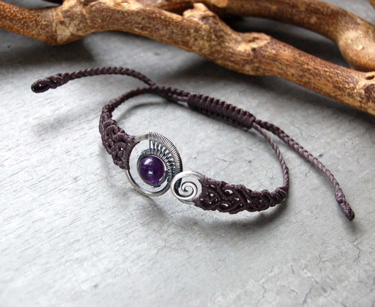 Amethyst wire wrap bracelet