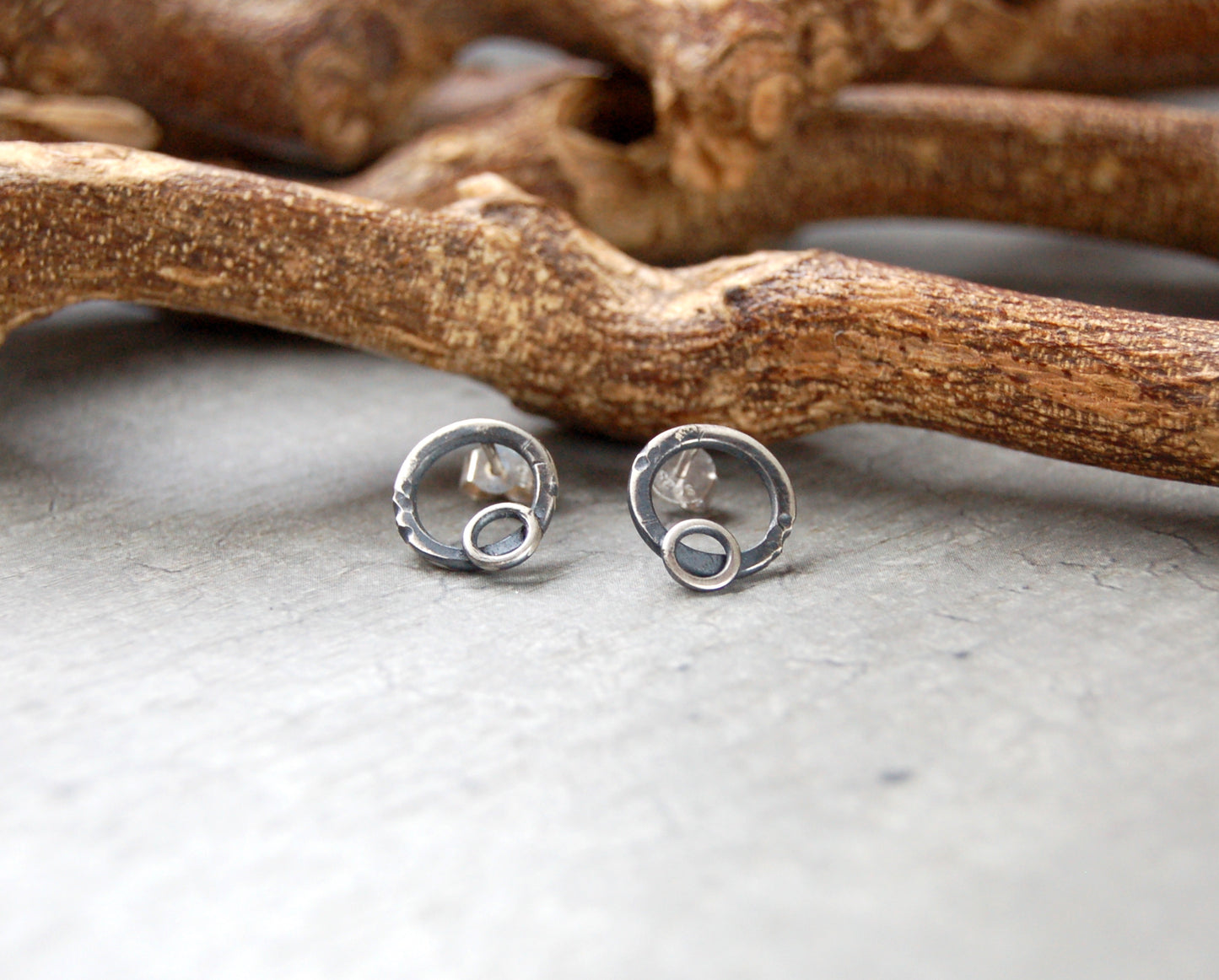 rustic circle studs
