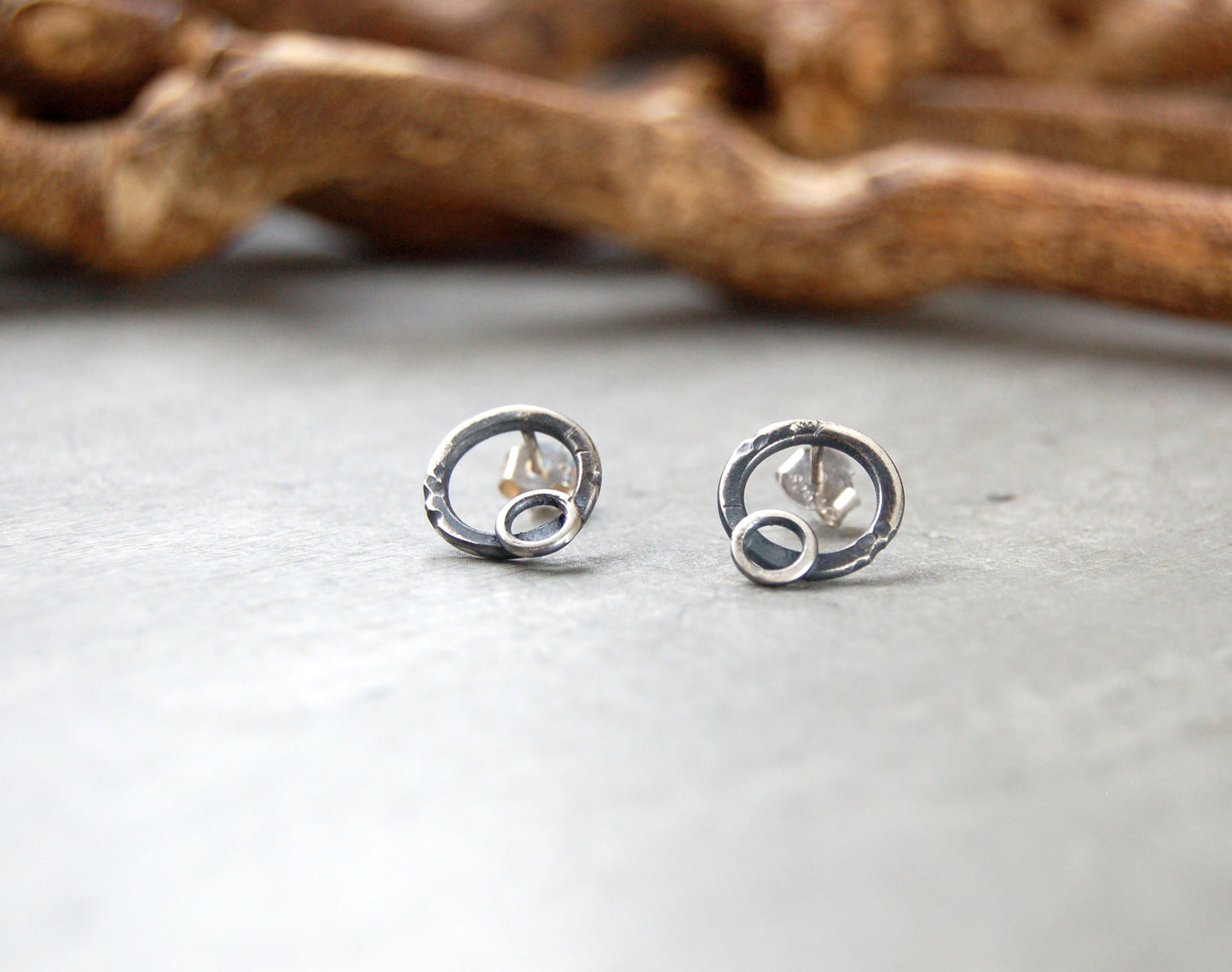 rustic circle studs
