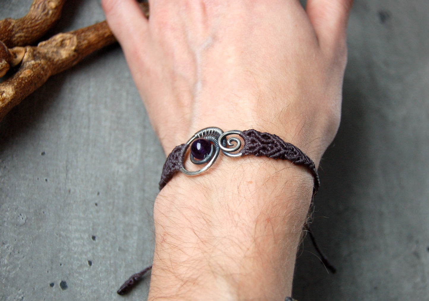 Amethyst wire wrap bracelet