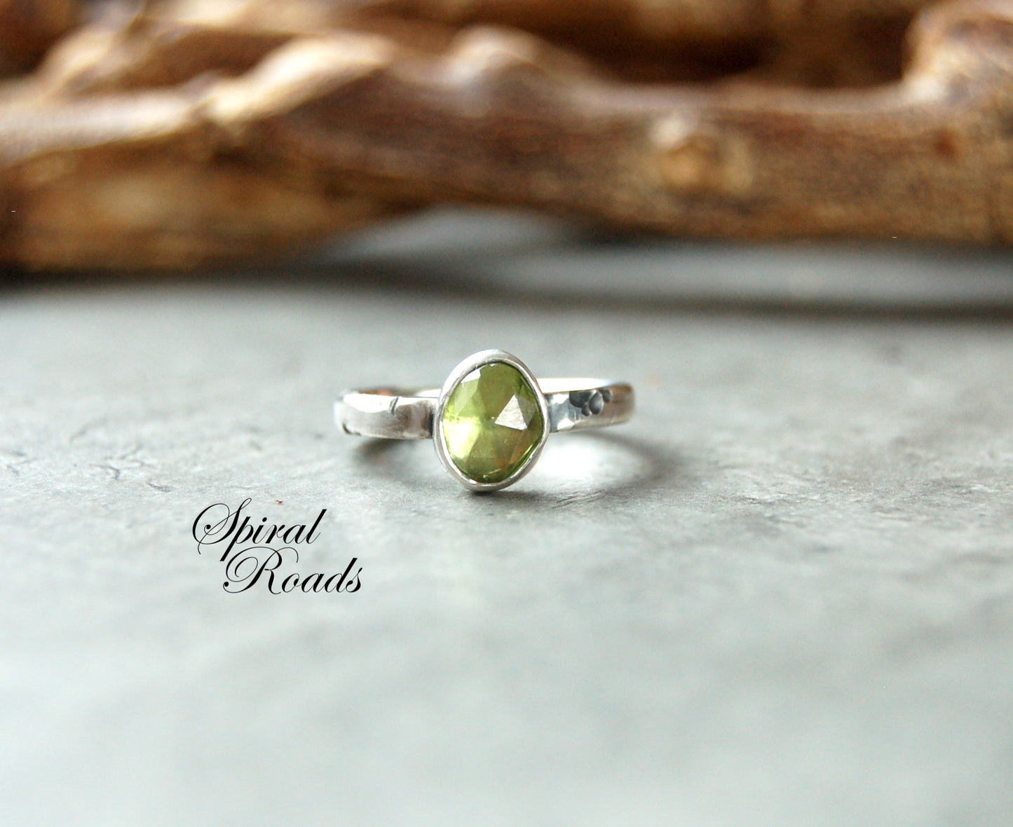 Sterling silver gemstone ring with Peridot