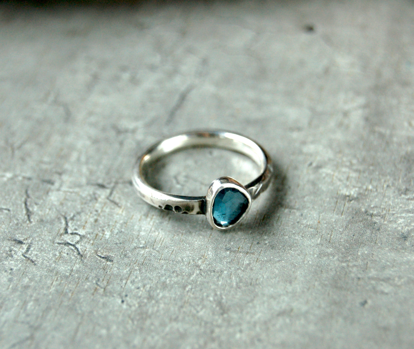 Blue Topaz stacking ring in sterling silver