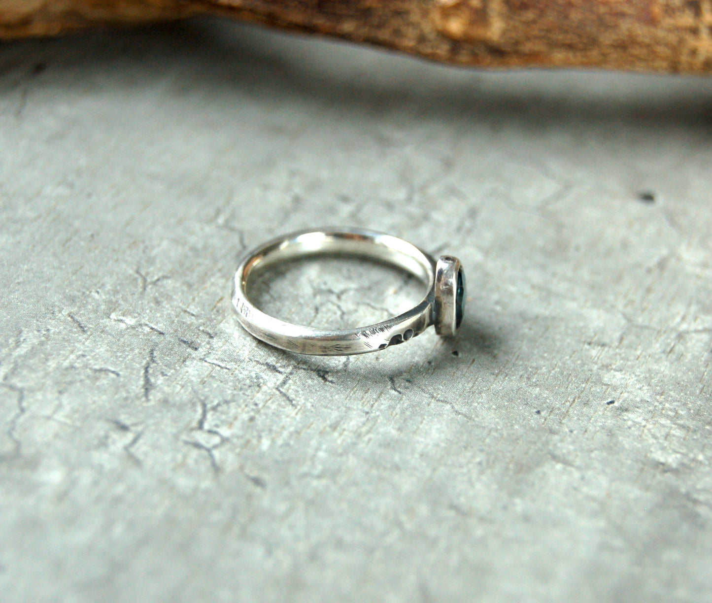 Blue Topaz stacking ring in sterling silver