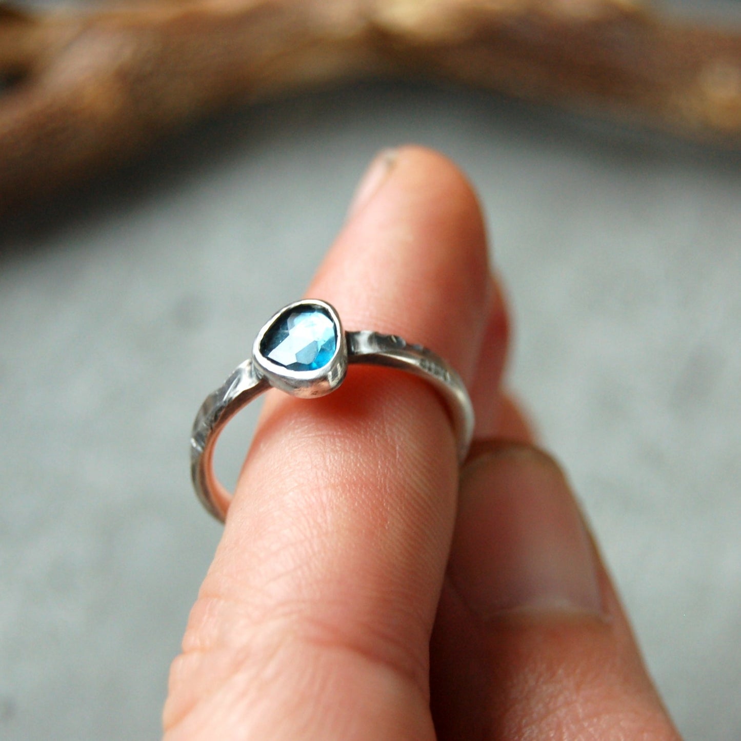 Blue Topaz ring in sterling silver