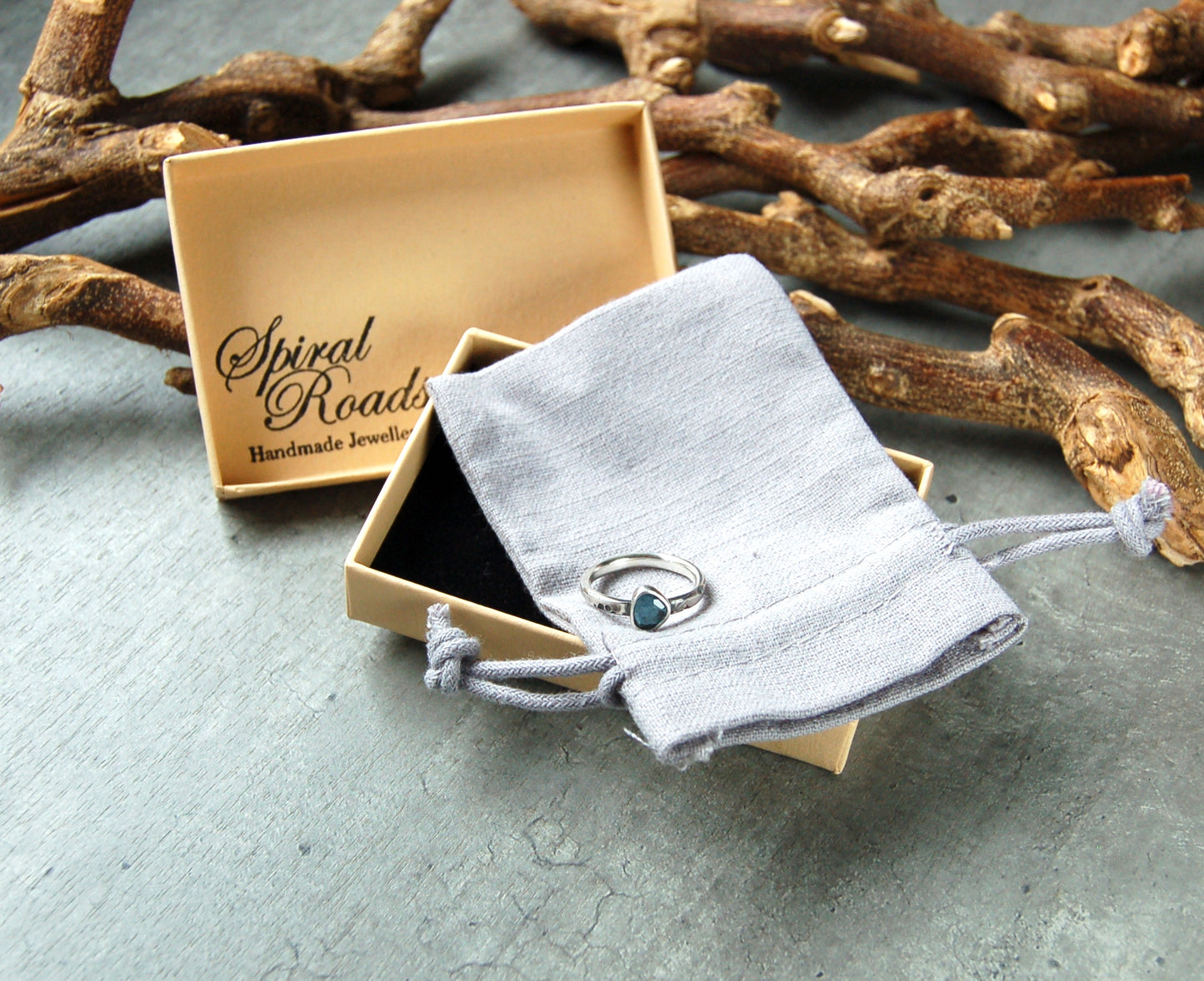 Blue Topaz stacking ring in sterling silver