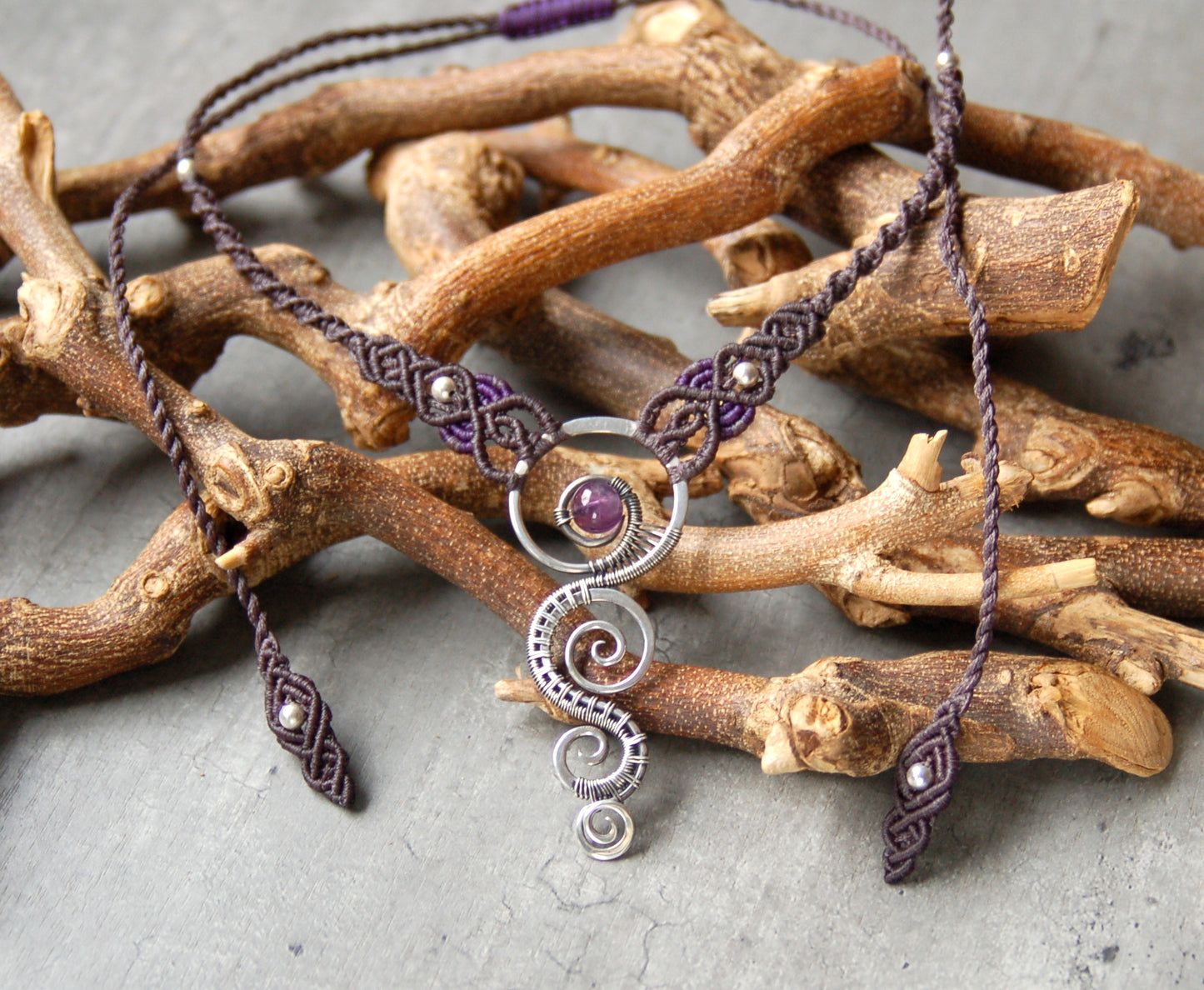 Cascades Necklace with Amethyst