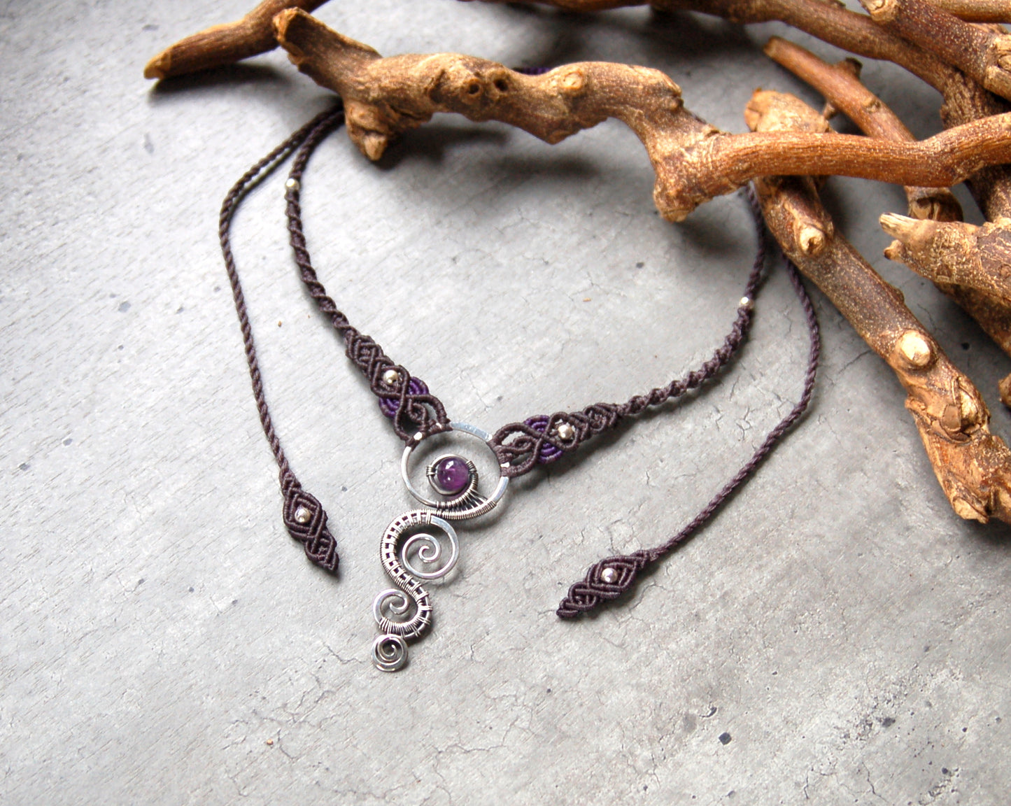 Cascades Necklace with Amethyst