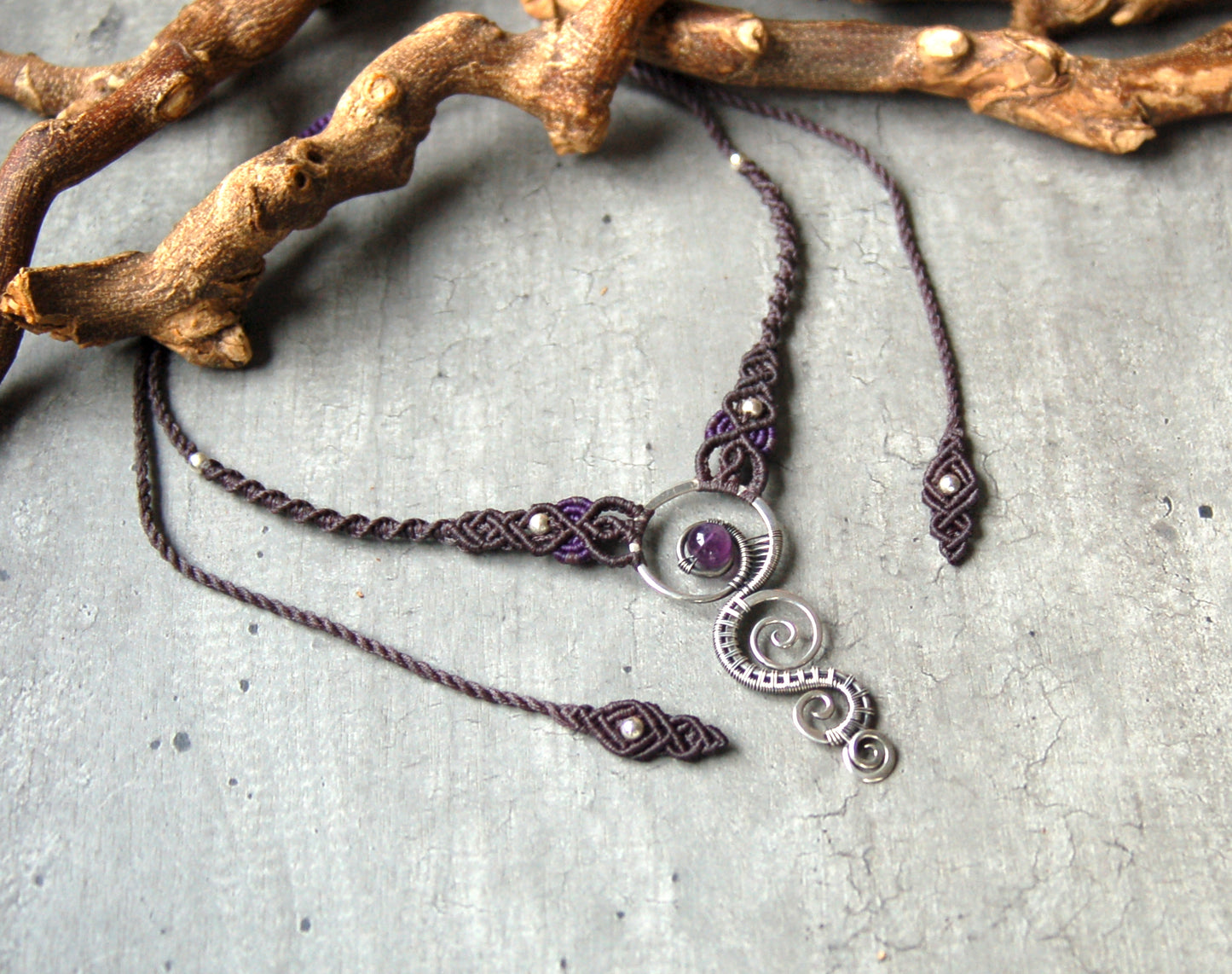 Cascades Necklace with Amethyst