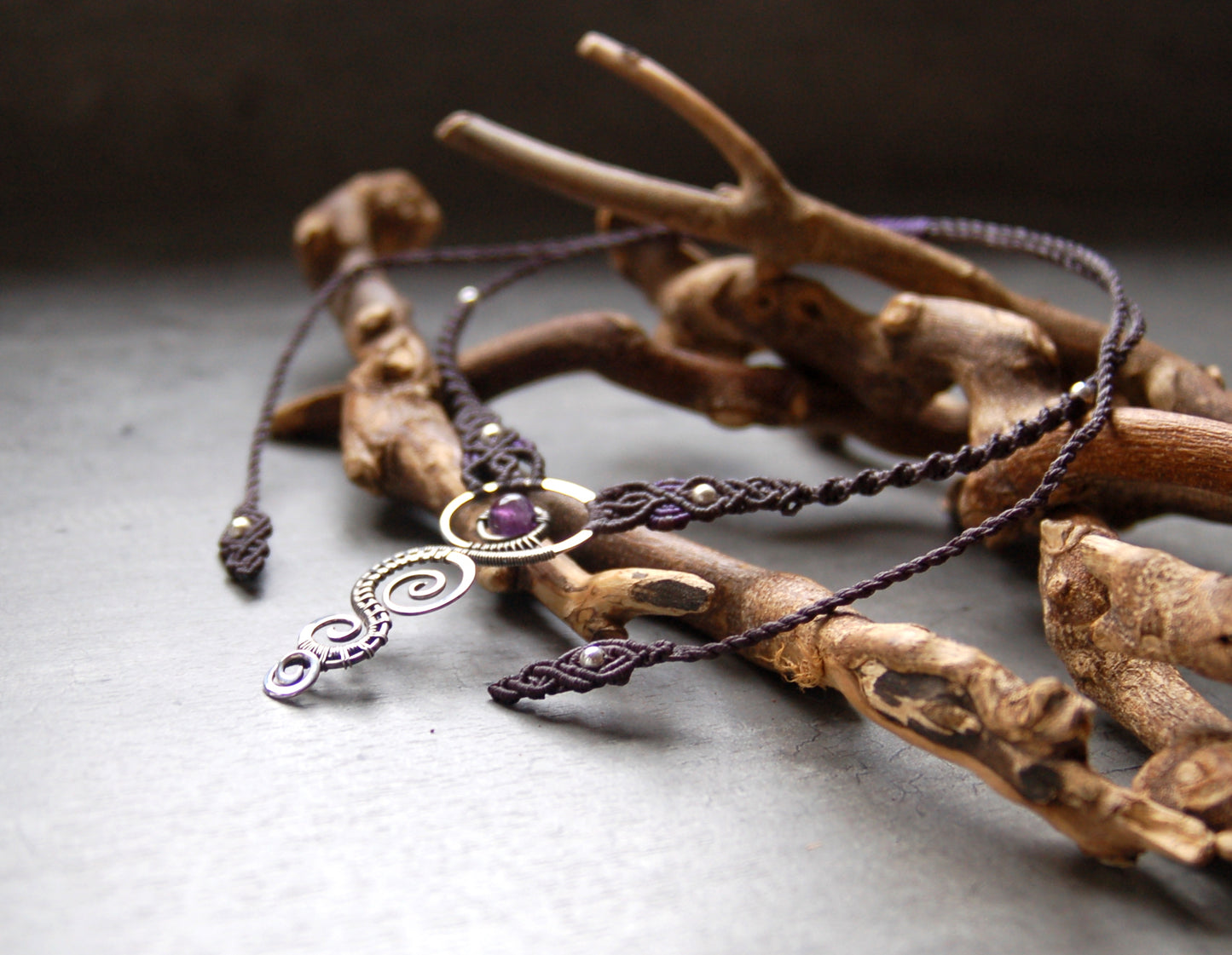 Cascades Necklace with Amethyst