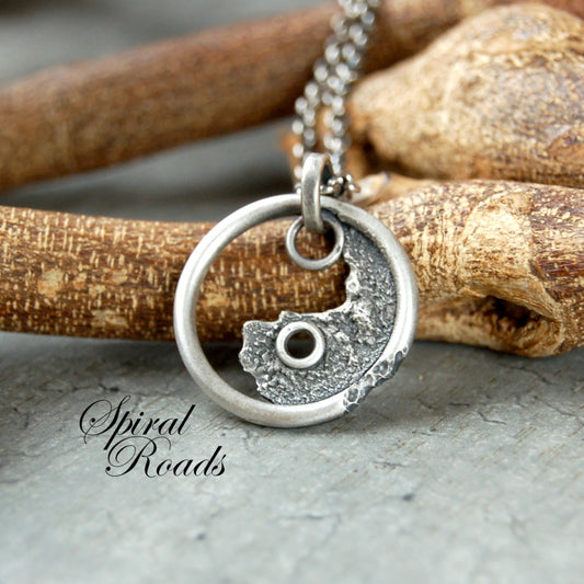 Handmade Yin Yang necklace pendant in Sterling Silver
