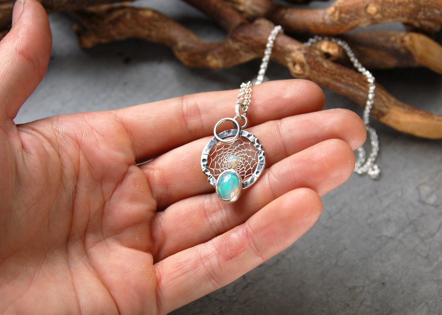 Dreamscape Pendant with Opal
