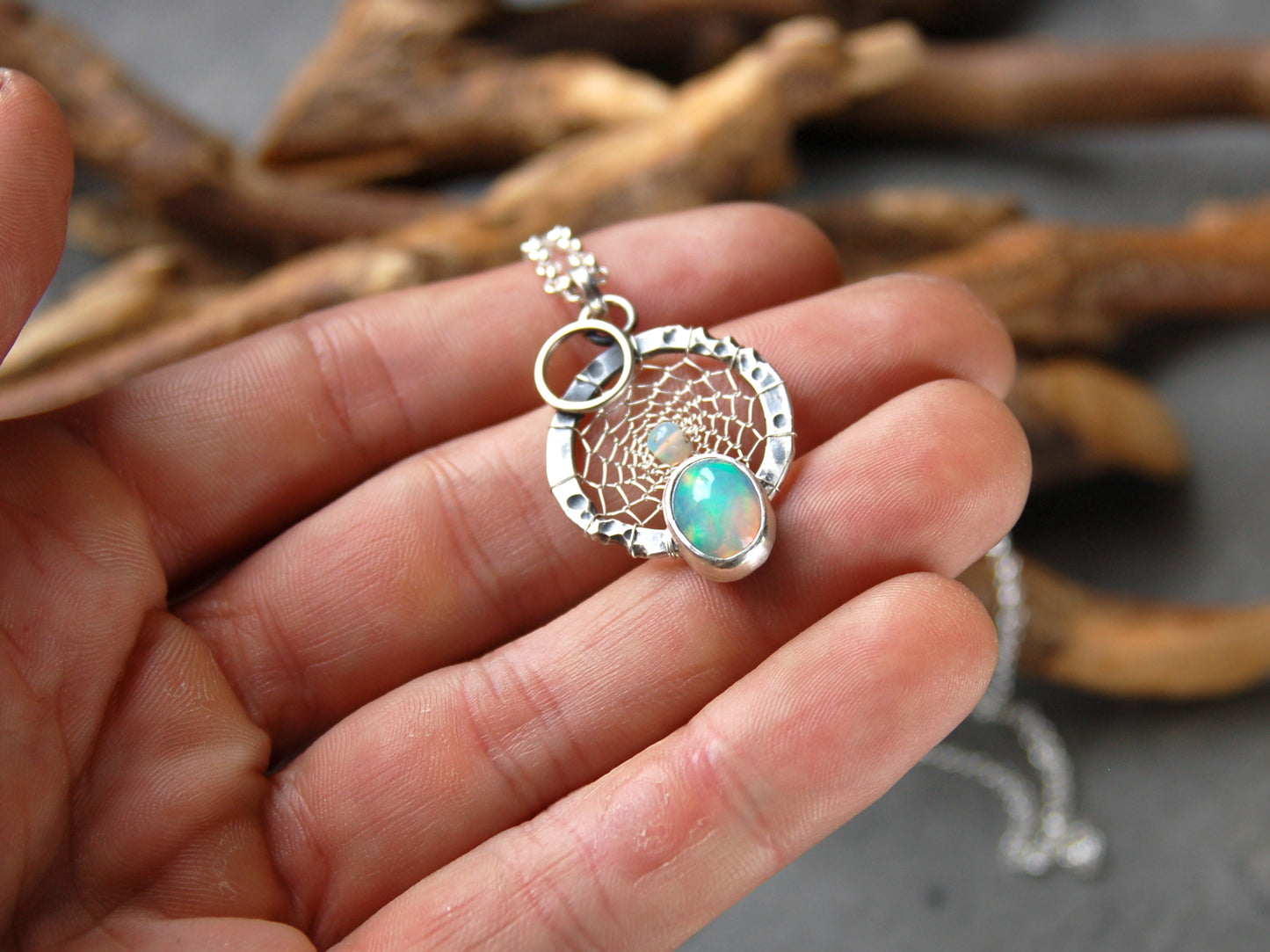 Dreamscape Pendant with Opal
