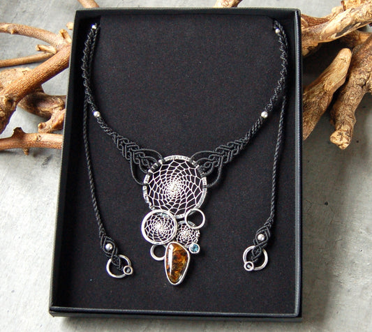 Dream catcher necklace in gift box