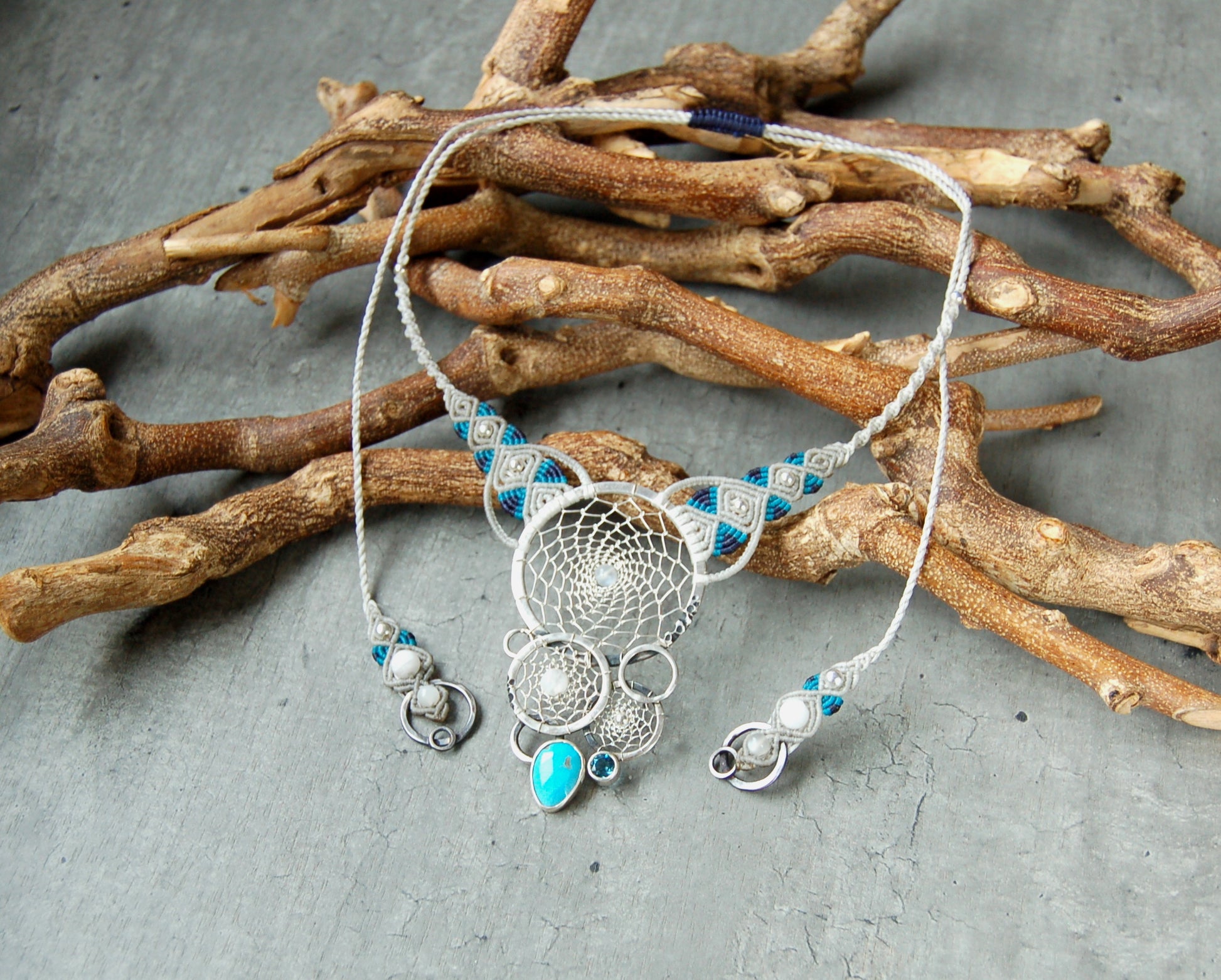 Dreamcatcher statement necklace