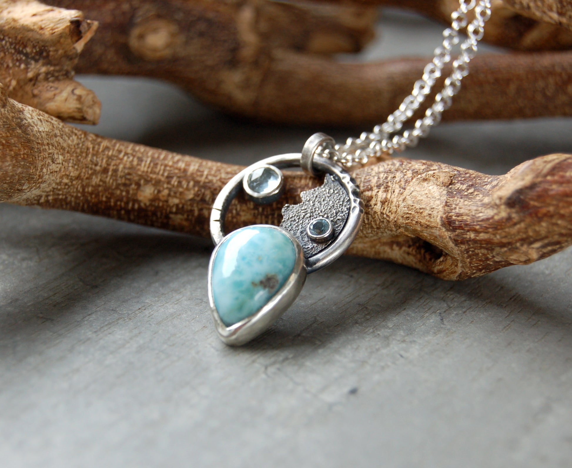 Blue gemstone pendant