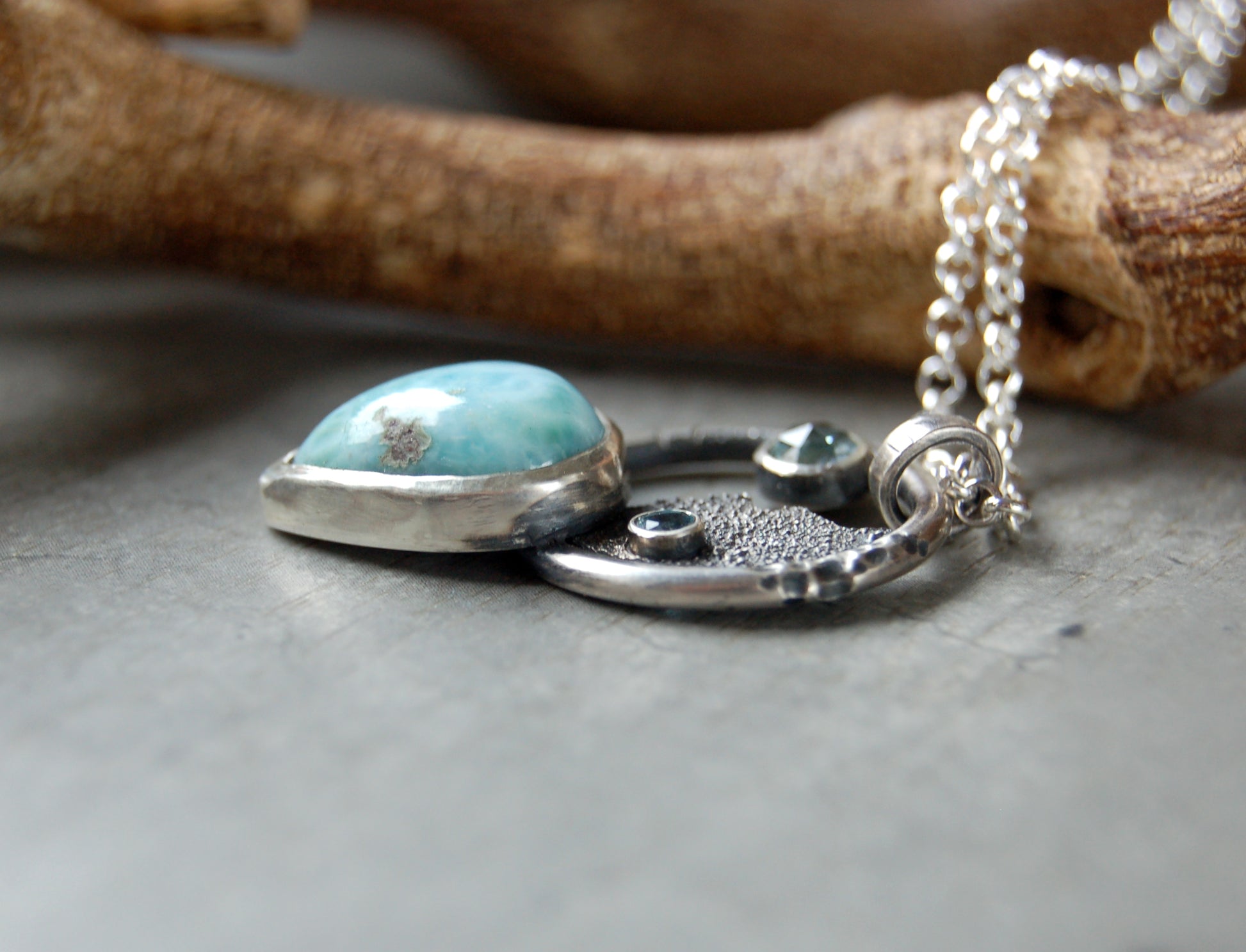 Blue gemstone pendant